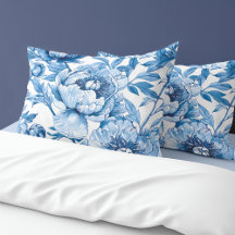 Elegant Blue and White Floral Pattern Home Decor