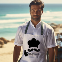Funny Mustache Custom Name Cooking Baking Lover