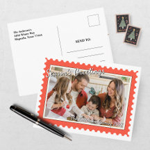 Festive Postage Red and Pink Christmas