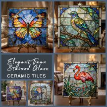 Elegant Faux Stained Glass Ceramic Tiles
