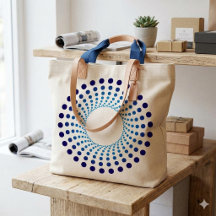 Blue Halftone Dot Spiral Abstract Collection