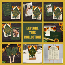 Sunflower Wedding Forest Green and Gold Rustic 