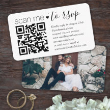 QR Code RSVP and Details Wedding Enclosure Cards