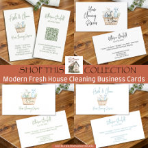 Modern Fresh House Cleaning Service Business Cards