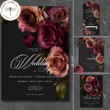 Elegant Moody Muted Rust & Burgundy Floral Wedding