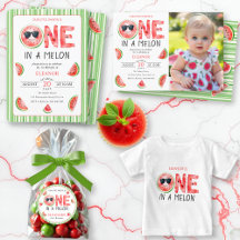 One in a melon watermelon summer 1st Birthday    