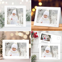 Minimal Modern Happy Holidays Photo Christmas Card