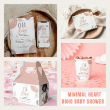 Modern Minimal Heart Boho Baby Shower Collection