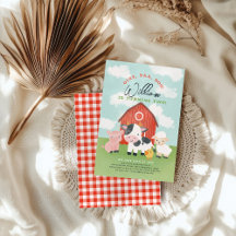 Boys Cute Barnyard Birthday Farm Animals 