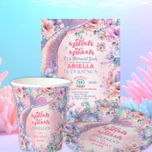 Flower Glitter Mermaid 8th Birthday