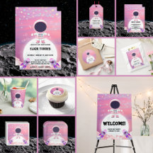Pink Outer Space Little Explorer Baby Shower