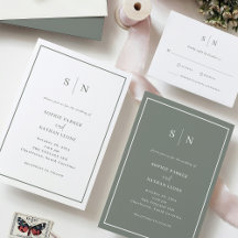 Minimal and Chic   Sage Green with Border Wedding