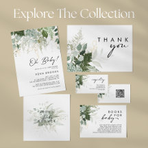 Modern Greenery Baby Shower Collection