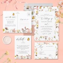 Peach Watercolor Wildflower Floral Calligraphy 