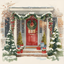 Snowy Christmas Porch 