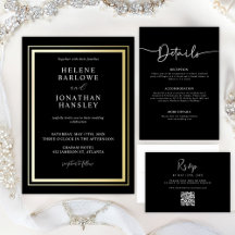 Black Minimalist Modern Elegant Wedding