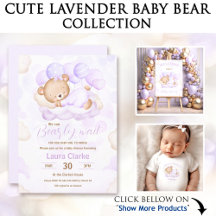 Cute Lavender Baby Bear - We can bearly wait