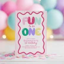 Fun to be One! Colorful striped 1st Birthday