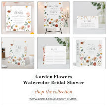 Garden Flowers Watercolor Bridal Shower