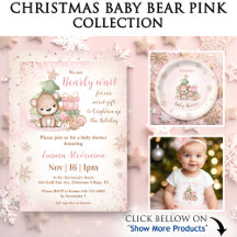 Christmas Baby Bear Pink