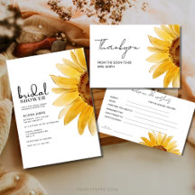 Minimalist elegant Sunflower bridal shower
