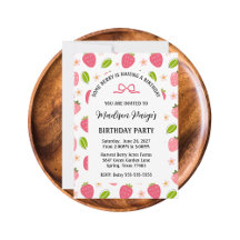 Cute Strawberry Pink Girls Birthday Collection