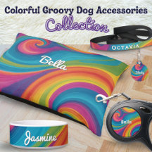 Colorful Groovy Swirls - Dog Accessories and Gifts