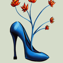 High heels shoe and flowers