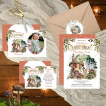 Fairy First Woodland Animals Mushroom 1st Birthday