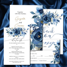 Elegant Ice Blue Winter Floral 