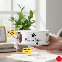 Personalized Cat Bowl with Name & Breed Design