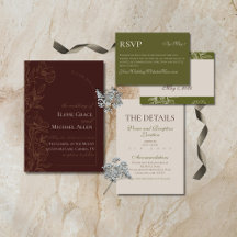 Modern Earth Olive and Mousse Wedding Suite