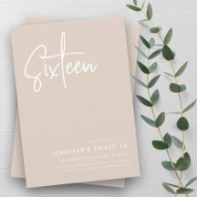 2024 Champagne Beige Sweet 16 Invitations 