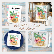 Pineapple & Palm Tropical Beach Baby Shower