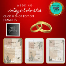 Vintage boho chic greenery wedding collection