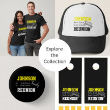Family Reunion Party Supplies Modern Yellow Black