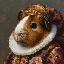 Regal Renaissance Guinea Pig Portrait