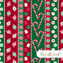 Old Fashion Christmas Candies Stripes Pattern