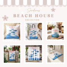 Personalized Family Modern Blue Coastal Fish