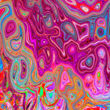 Trippy Abstract Magenta Rainbow Colors Retro Art
