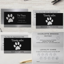  Silver Dog Paw on black background