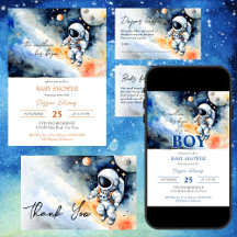 Outer space astronaut baby shower