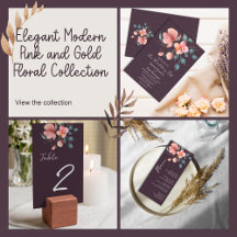 Elegant Modern Pink and Gold Floral Collection 