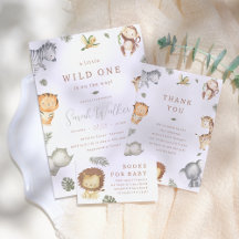 Wild One Safari Animals Baby Shower