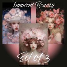 Innocent Beauty - A Woman's Portrait and Flowers