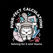 Solving for X and Yawns – Cute Tabby Cat Math Pun