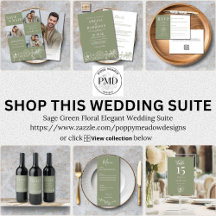 Sage Green Floral Elegant Wedding Suite