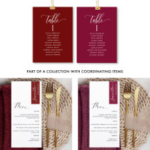 Burgundy Red and Berry Wedding and Event Products