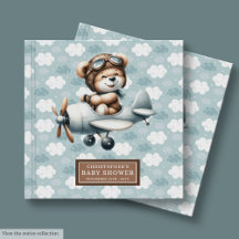 Teddy Bear Pilot Aviator Welcome Guest Books #113B