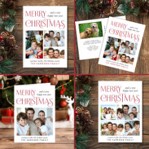 Merry Christmas Vintage Typography Photo Holiday